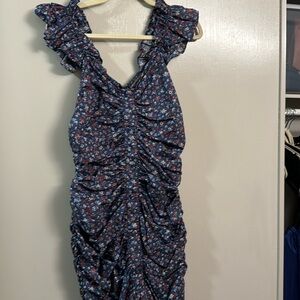 Womens floral navy blue dress